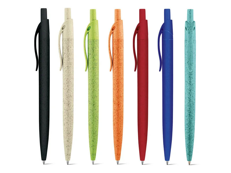 Bolígrafos Camila de fibra de paja de trigo personalizados - UnimarcaPY